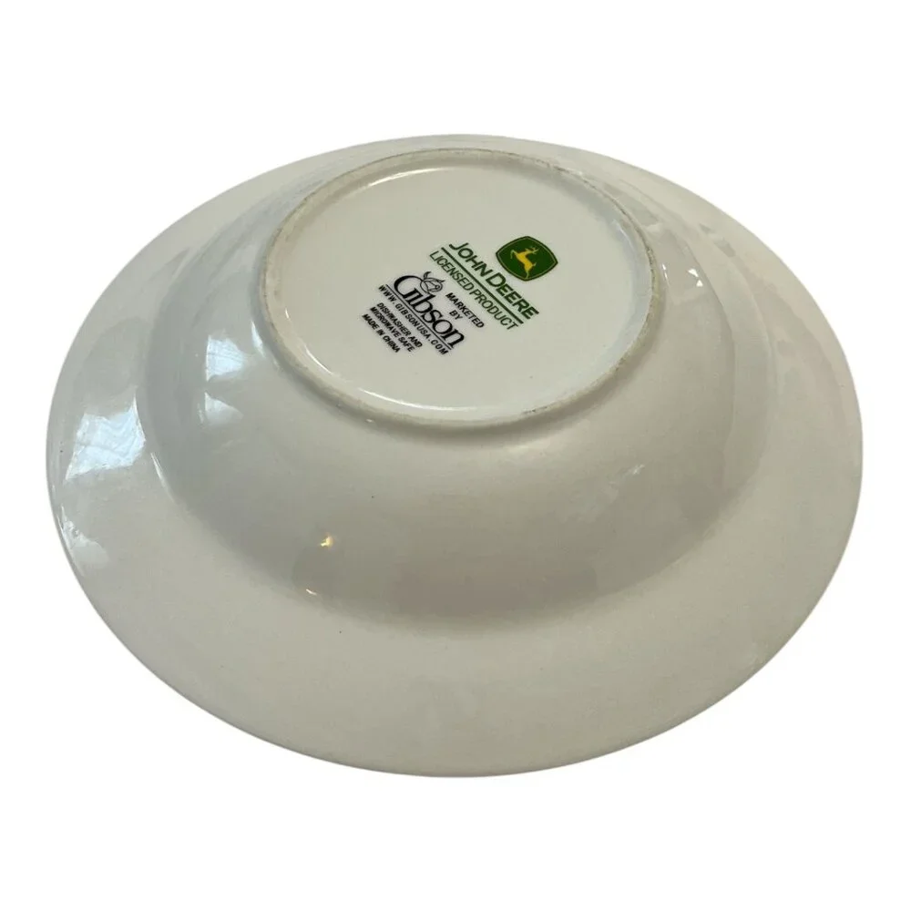 John Deere Tractor Soup Salad Bowl 9 in Gibson Licensed 2000s Green Yellow